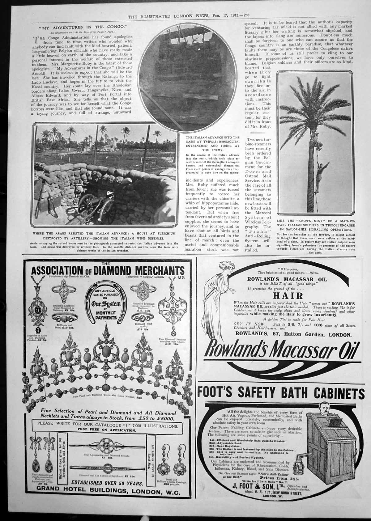 Old Italian Advance Tripoli House Fleschium Signalling Palm Tree 1912 20th