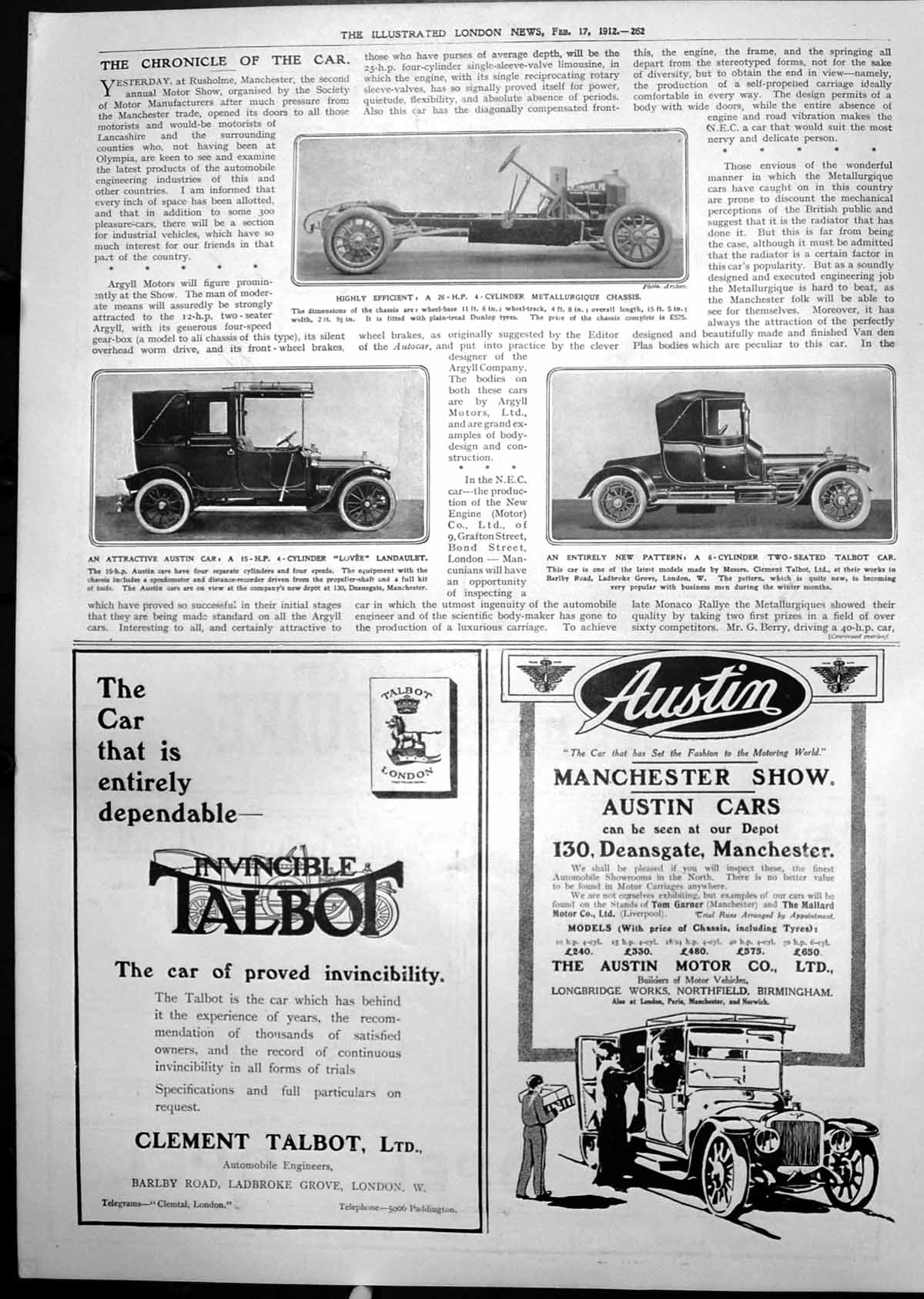 Old Austin Lovee Landaulet Two Seated Talbot Metallurgique Chassis 1912 20th