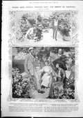 Antique Old Print Gardens Casino Monte Carlo King Mataafa Duke Luxemburg 1912
