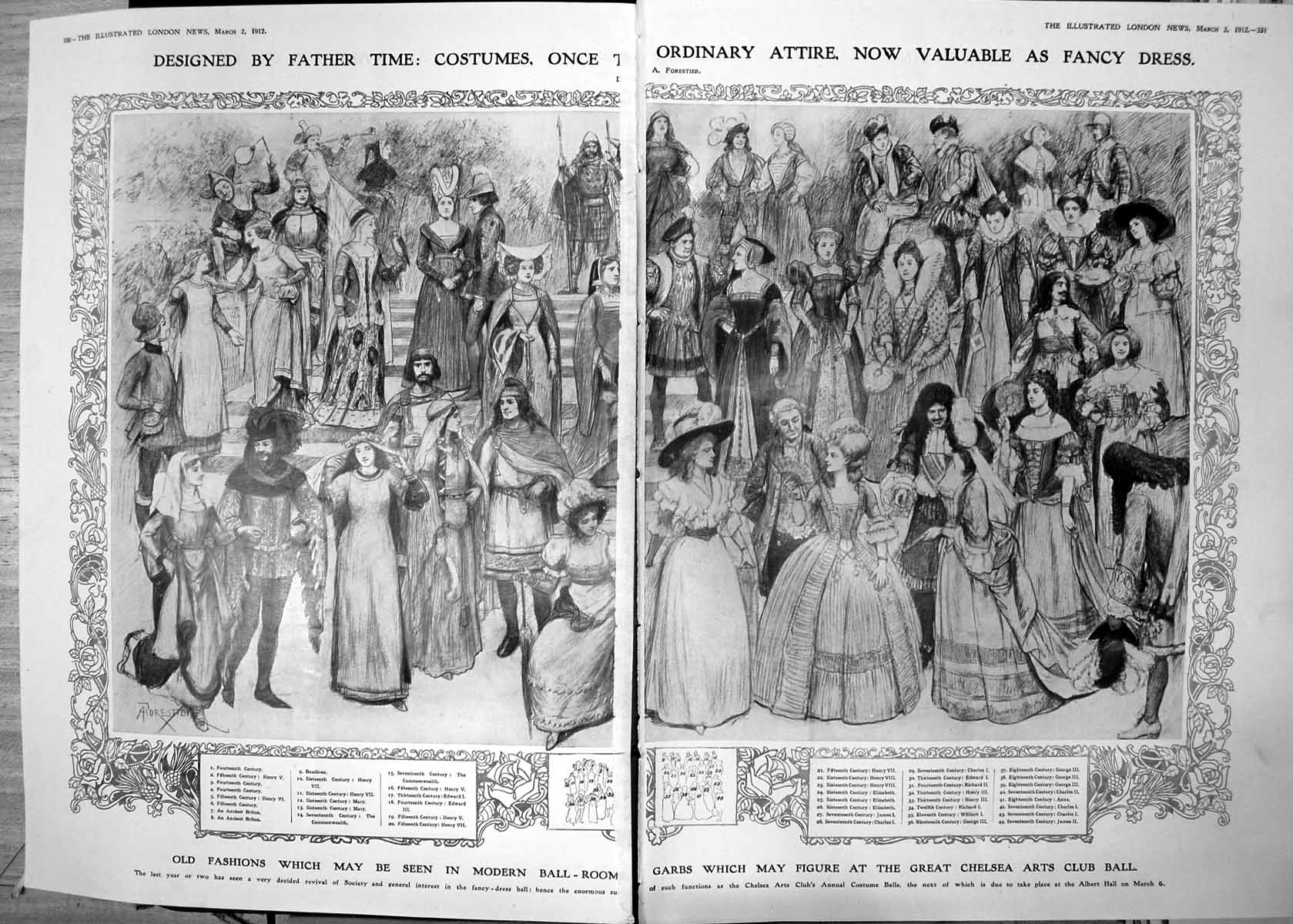 Antique Old Print Fashions May Be Seen Modern Ball Room Garbs 1912 Damaged