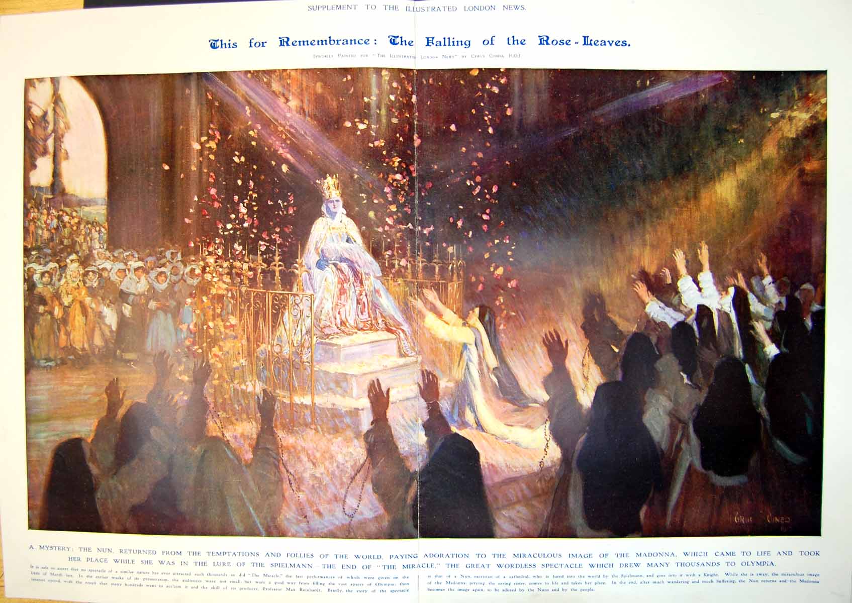 Old Falling Rose Leaves Adoration Image Madonna Spectacle Olympia 1912 20th