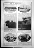 Old Print Selandia Liner West India Collision Ss Lockwood Mail Boat Le Nord1912