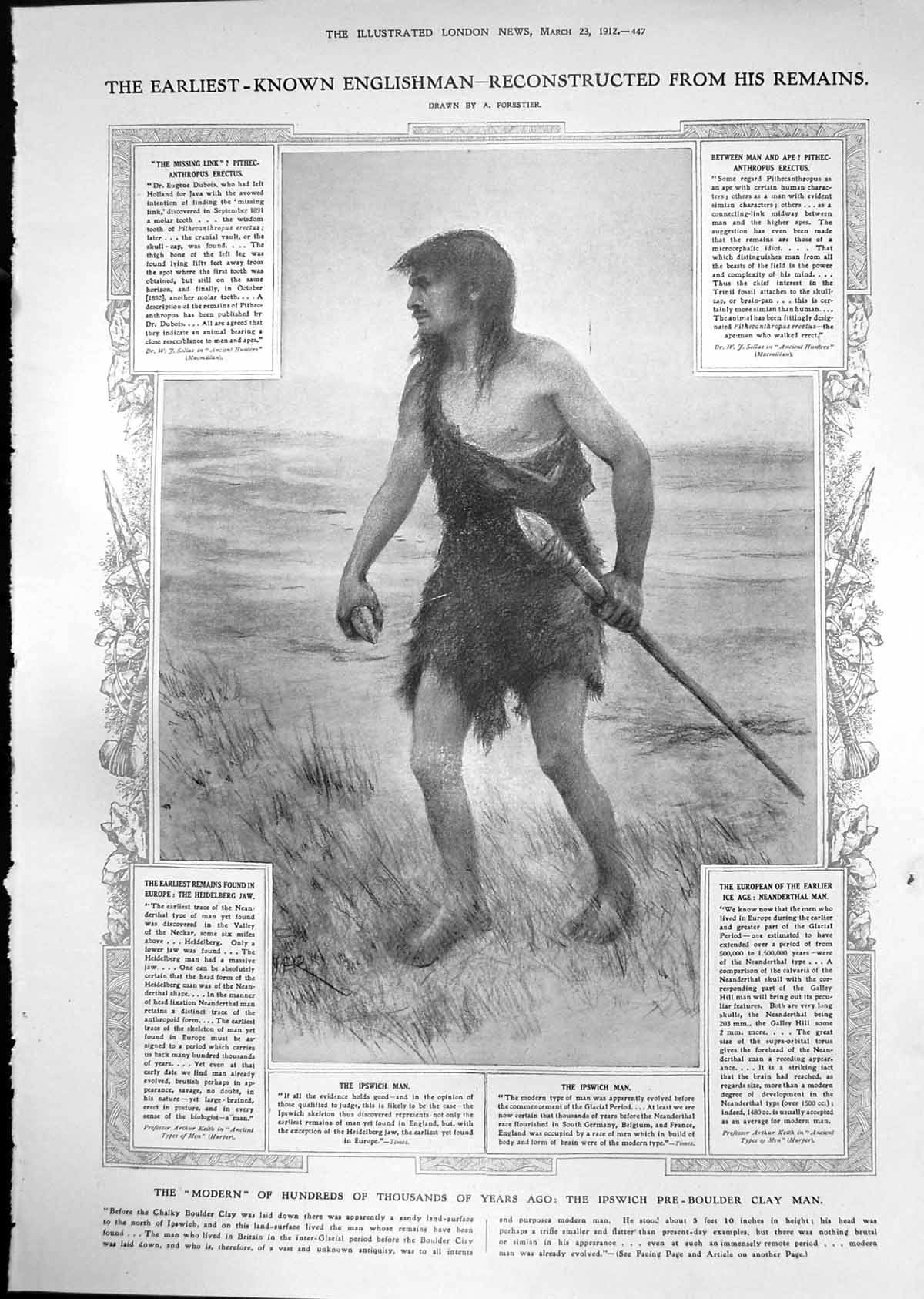 Old Earliest Known Englishman Remains New Panier Dress 18th Century 1912