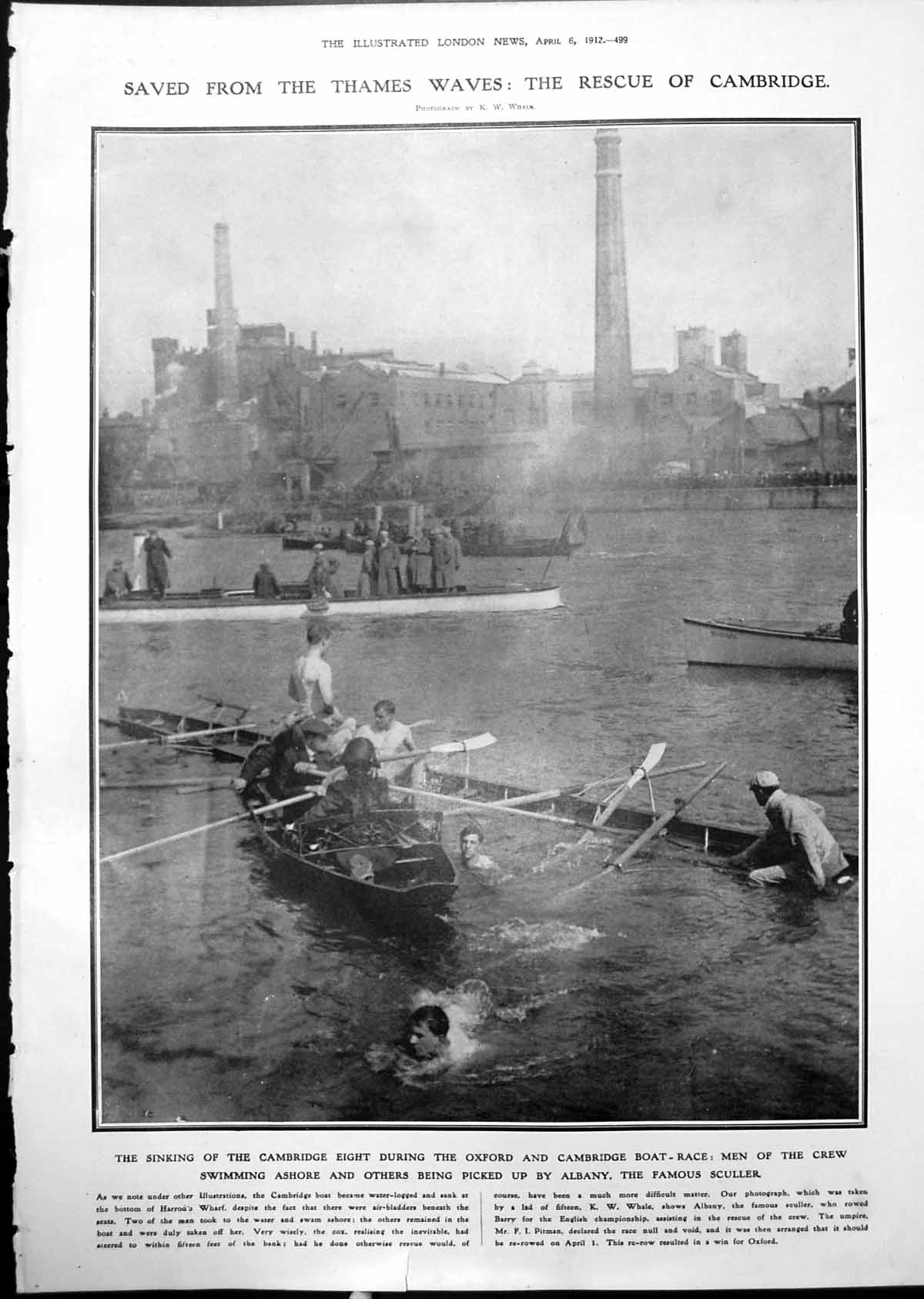 Old Rescue Cambridge Crew Boat Race Mansion Paris Marquis Breteuil 1912 20th