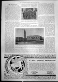Antique Old Print Restored Campanile St Marks Venice Gateway Balustrade 1912