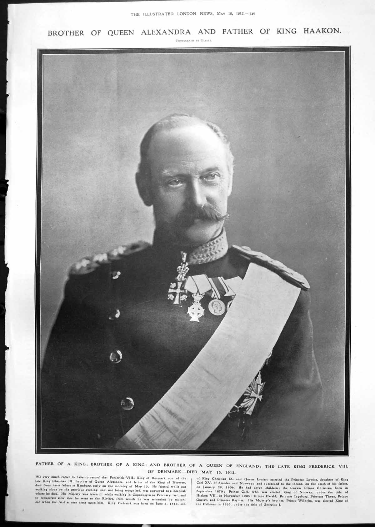 Old King Frederick V111 Denmark Died Kate Malecka E Fisher Airman 1912
