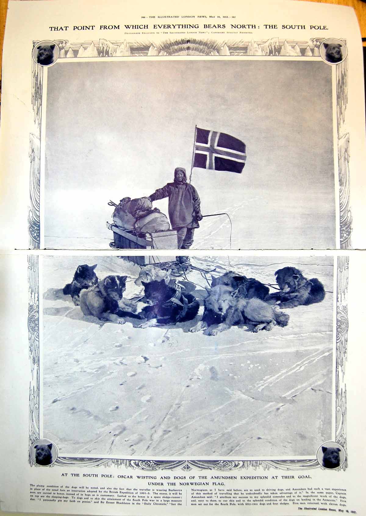 Old South Pole Amunsden Norwegian Flag Sextant Provisions 1912 Damaged 20th