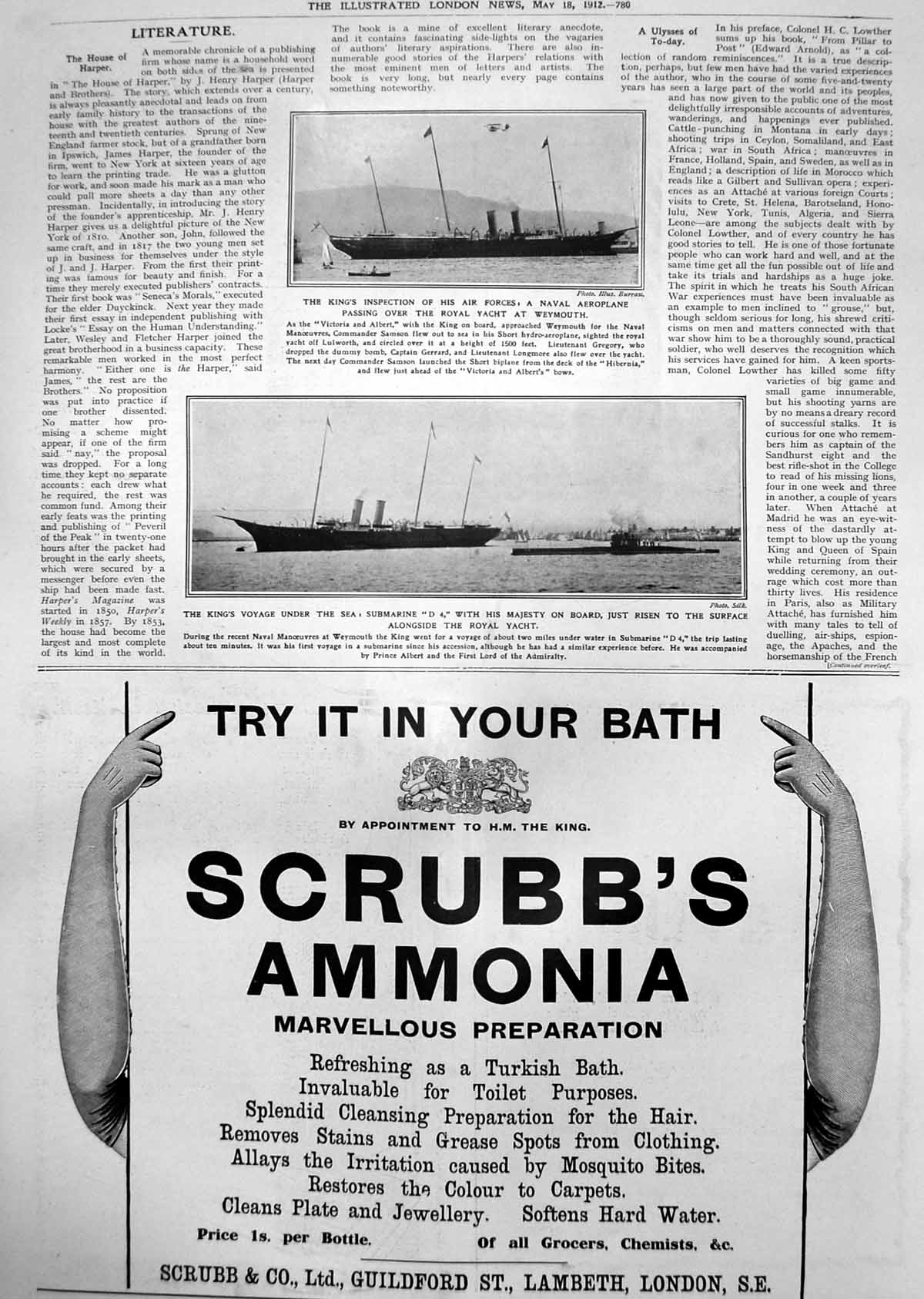 Old Naval Aeroplane Royal Yacht Weymouth Submarine DKing Onboard1912