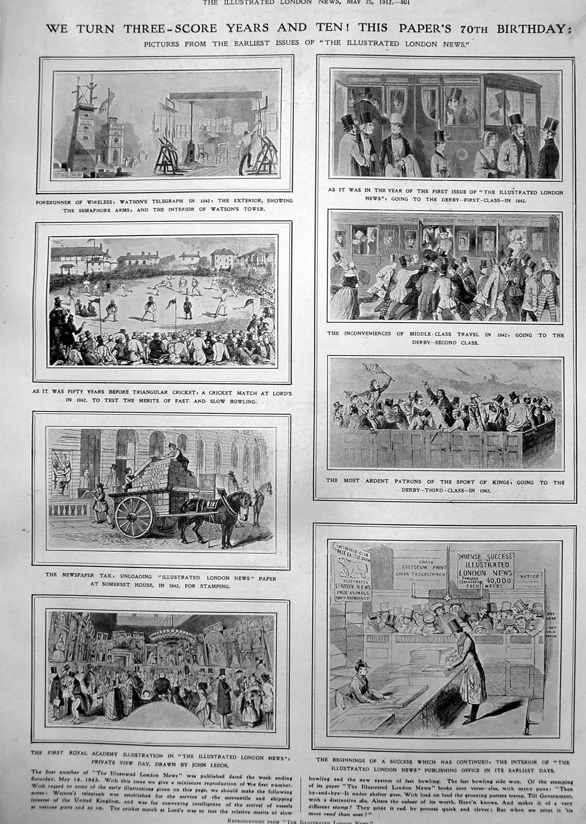 Old 70Th Birthday I L N Watsons Telegraph Newspaper Tax Nile Fish 1912