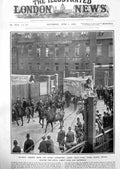 Old Print Meat Vans Police Escort Royal Albert Dock Smithfield Dock Strike 1912