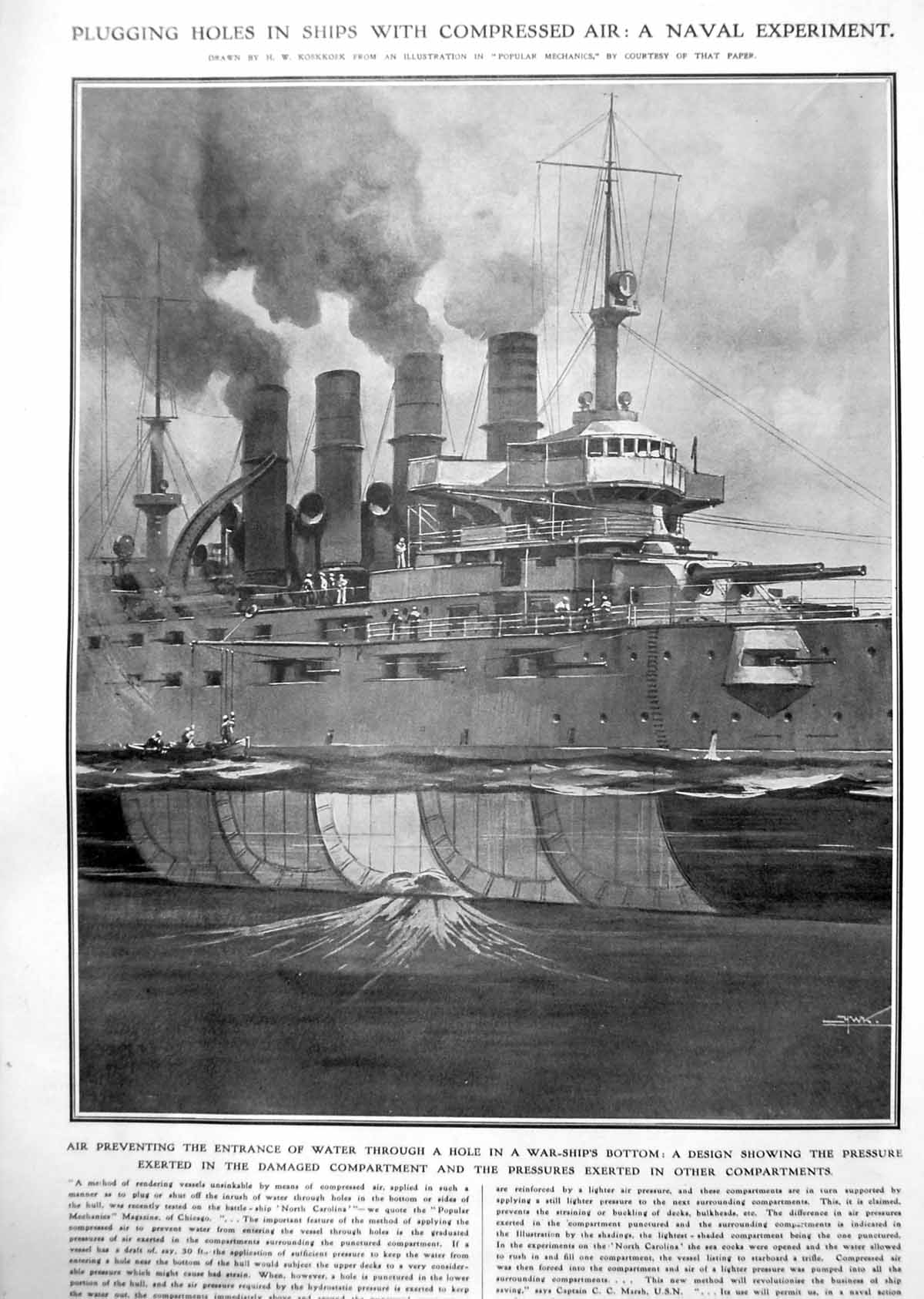 Old Compressed Air War Ships Bottom Funeral Frederick V111 Roskilde 1912