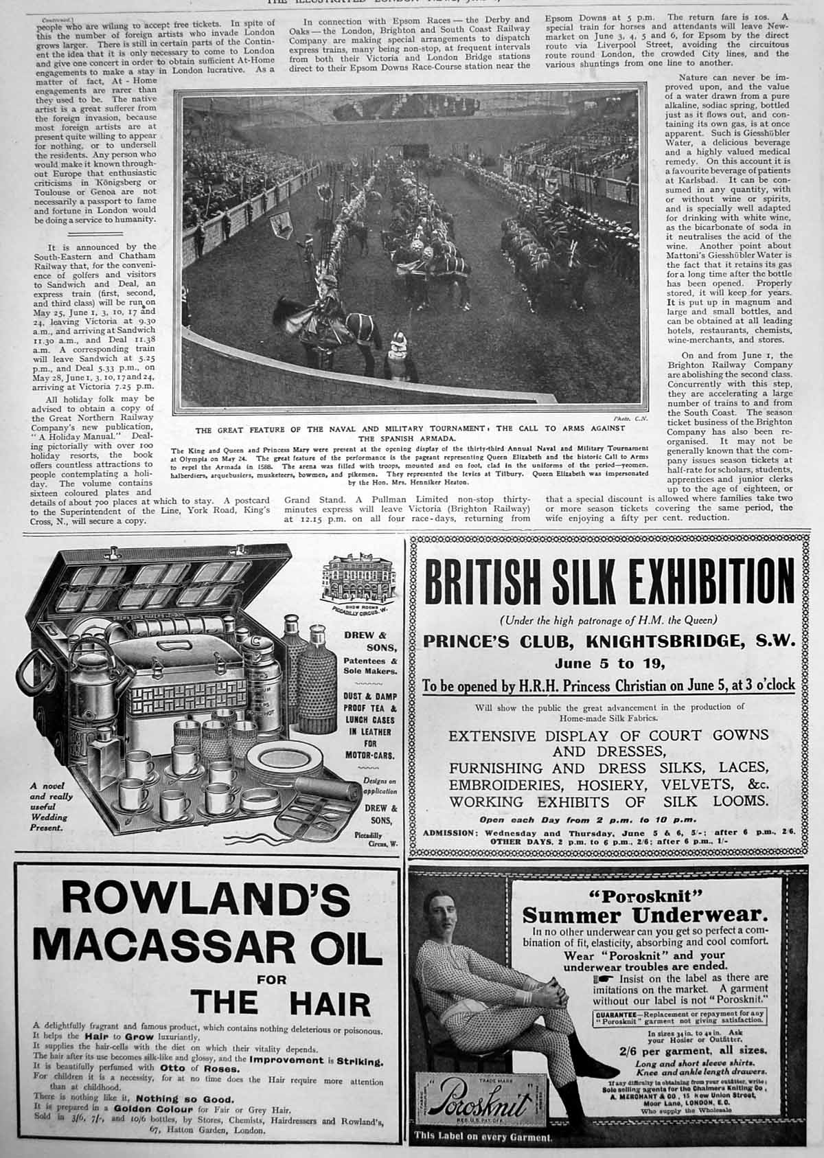 Old Print Naval Military Tournament Call Arms Against Spanish Armada 1912 20th