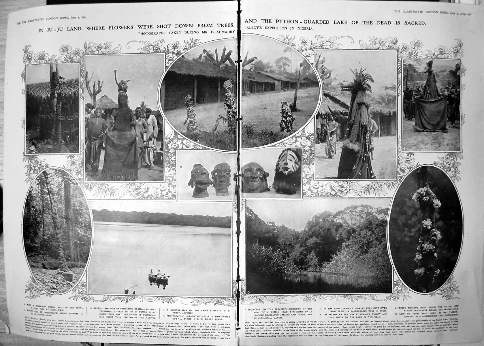 Old Ju-Ju Land Flowers Shot Down Trees Lake Dead Sacred 1912 Damaged 20th