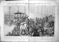 Antique Old Print French Siers Saluting Union Jack Motor Car 1912 Damaged 20th