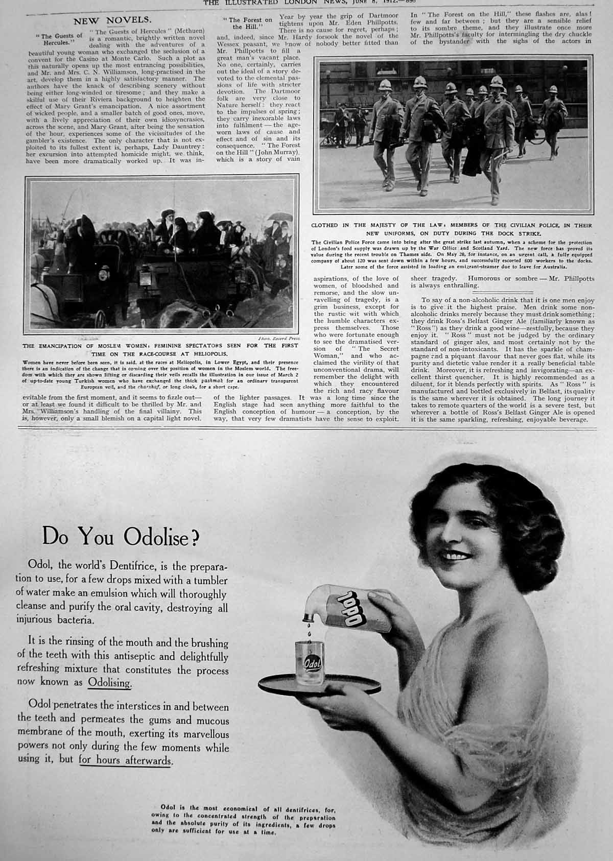 Print Feminine Spectators Race Course Heliopolis Civilian Police Uniforms1912