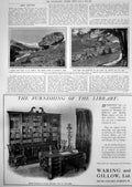 Antique Old Print St Moritz Lake View Point Druids Stone Badrutts Park 1912