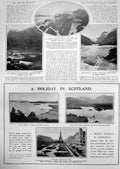 Old Print Hardanger Fjord Lake Loen Spa Whitby Loch Lomond Loch Awe 1912 20th