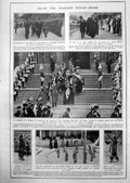 Antique Old Print King Queen Garter Service Windsor Royal Academy Music 1912