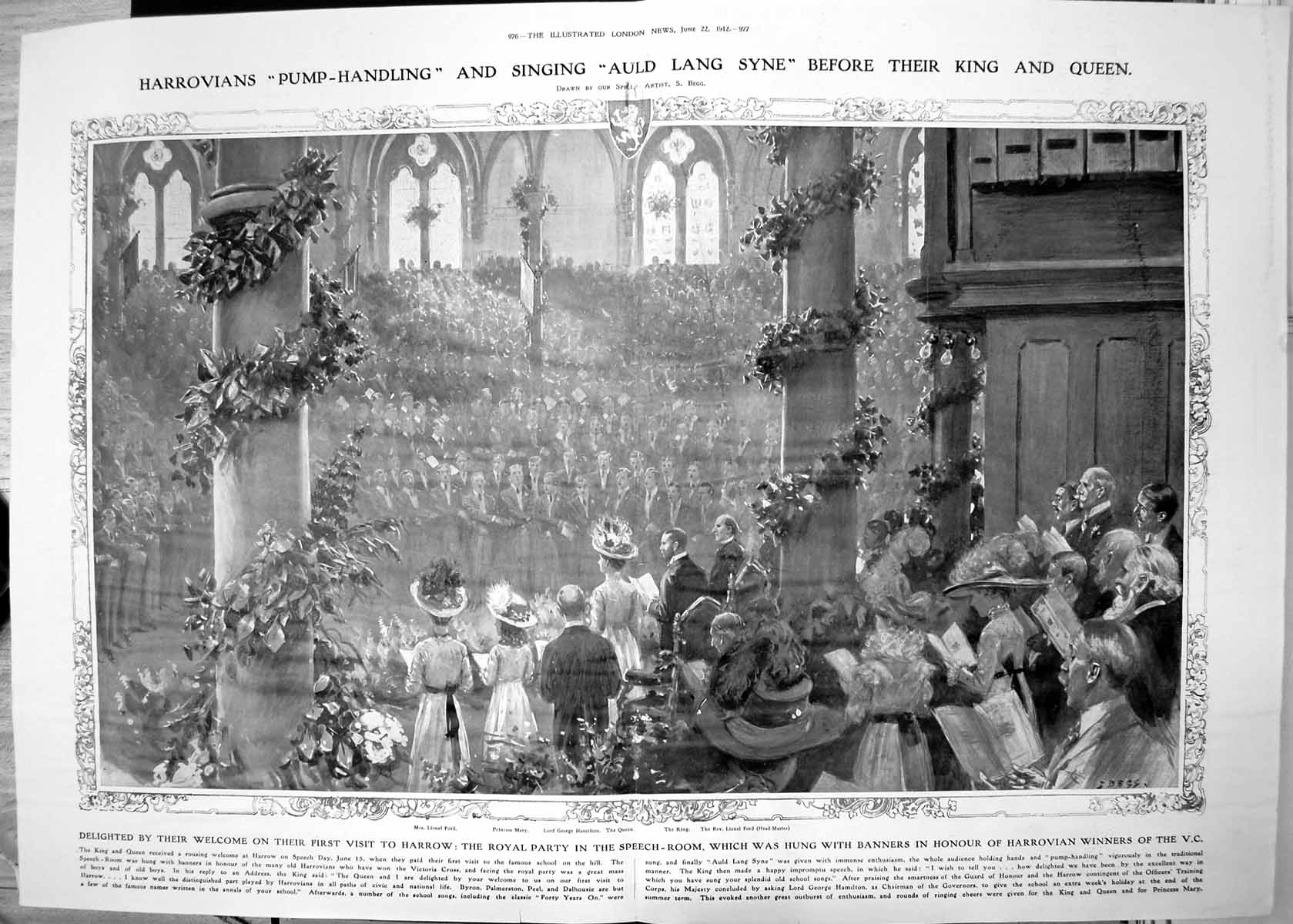 Old Royal Party Speech Room Harrow Honour Harrovians Winning V C 1912 20th