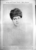 Antique Old Print Portrait Etching Helleu Queen Alexandra Queen Mother 1912