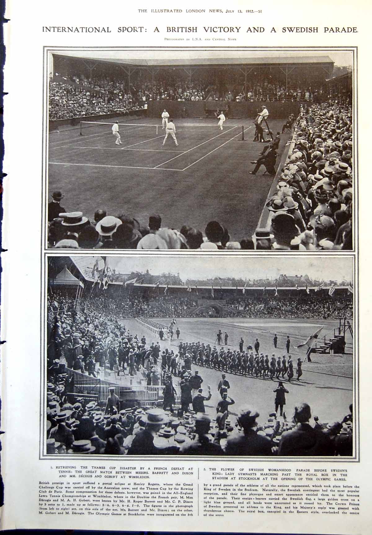 Old Tennis Wimbledon Thames Cup Cricket Varsity Cup Oxford Cambridge