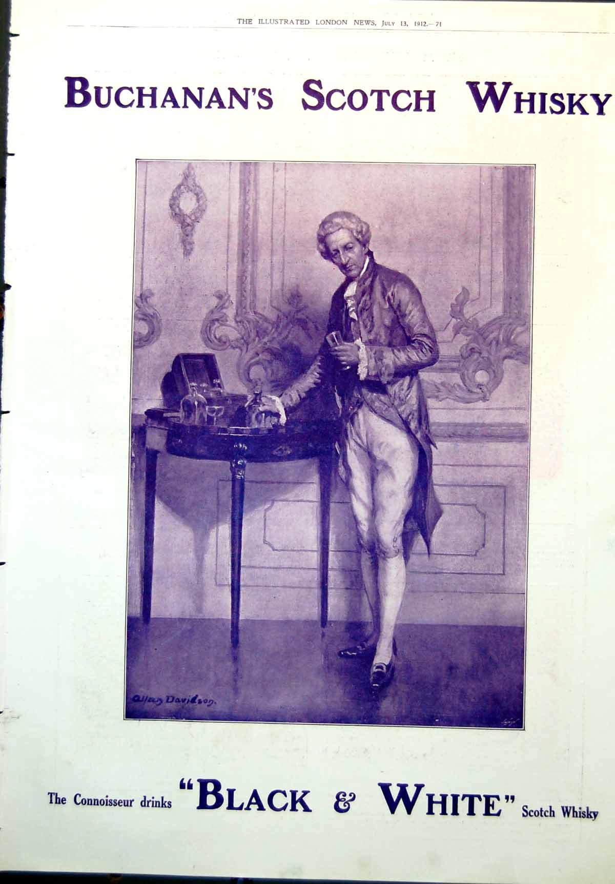 Old Buchanans Black White Scotch Whisky Foot Mouth Disease England1912 20th