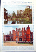 Old Print Lake St James Park Hampton Court Palace Clocks Nottingham 1912 20th