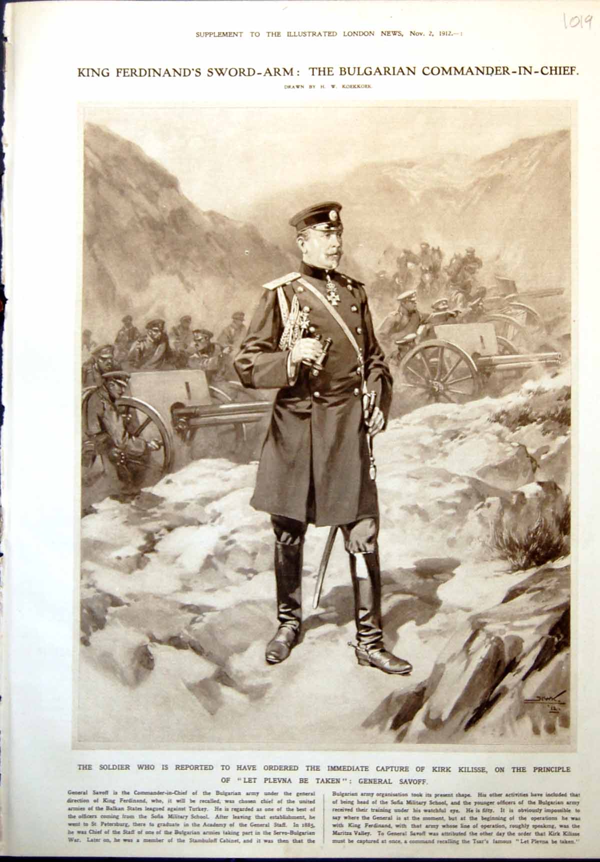 Old General Savoff Bulgarian Commander Nazim Pasha Turkish Chief 1912 20th