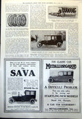 Old Print Lanchester Landaulette 38 HpCylinder Power Unit Tyres 1912