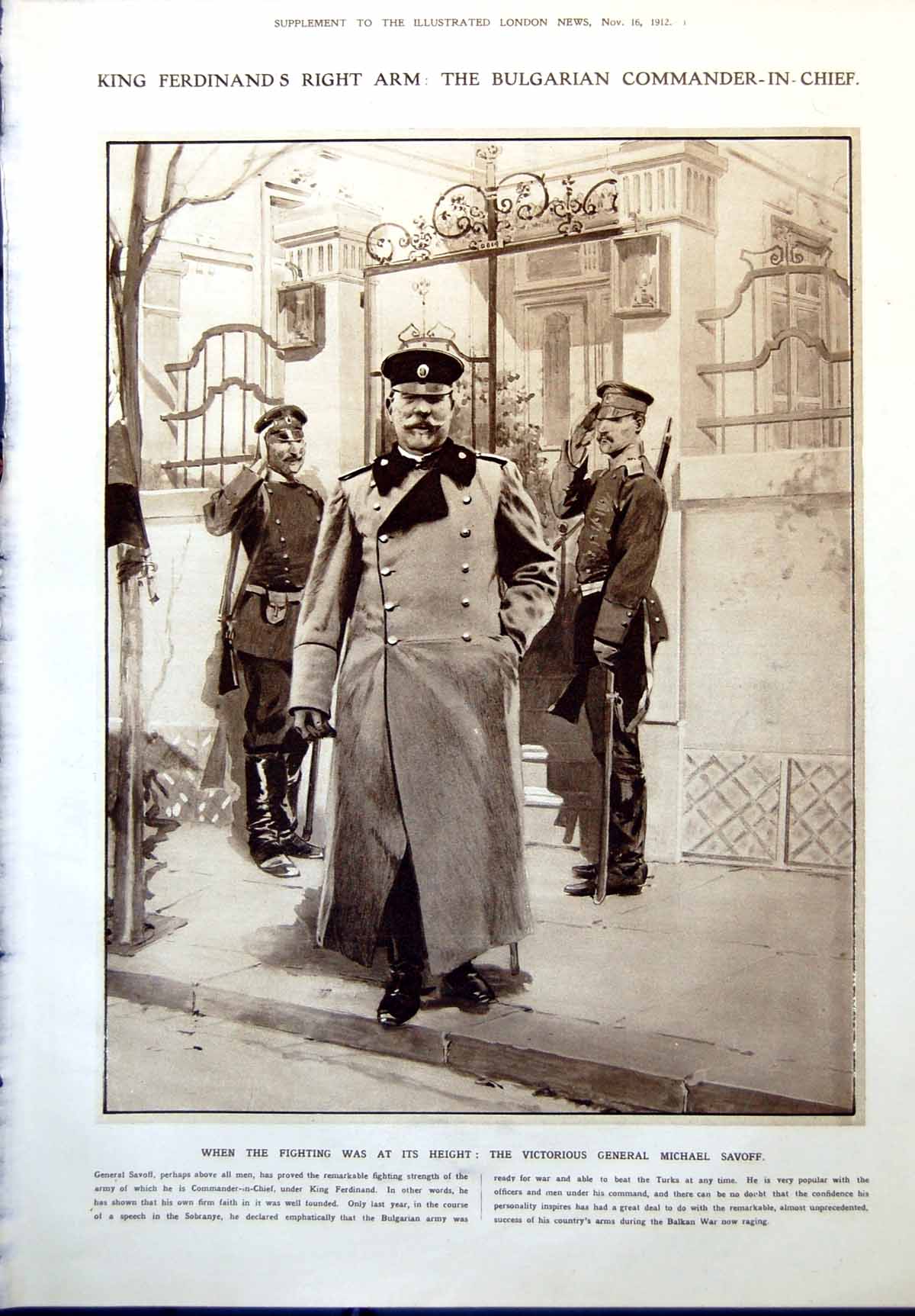 Old Gen Michael Savoff Bulgarian Chief Hms Weymouth Constantinople1912 20th