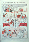 Old Christmas Dickens Day Turkey Family Gathering Blind Mans Buff 1912 20th