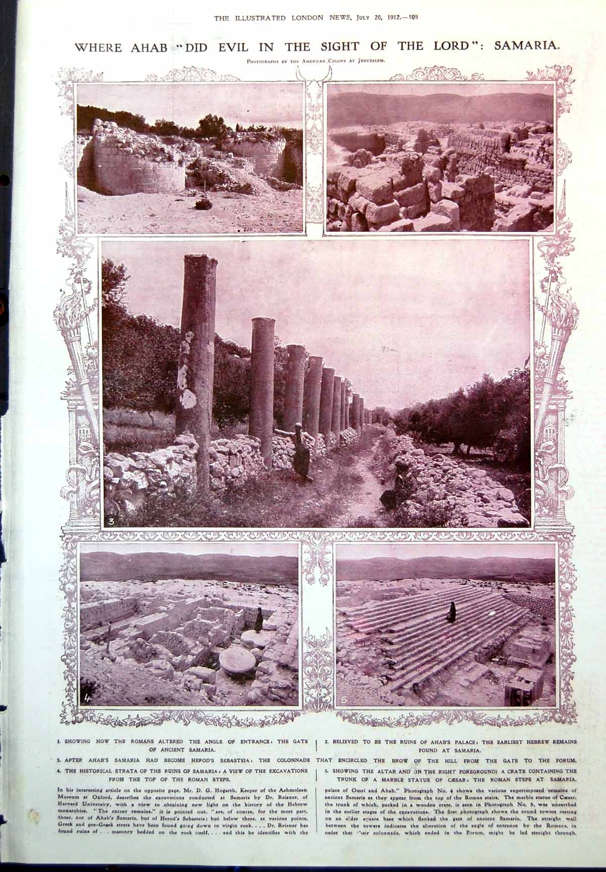 Old Ruins Samaria After Ahab Roman Steps Rev Bishop Mathew M France1912 20th