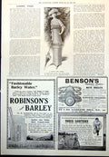 Old Print Fete Gown Paris Garters A Merchant Bensons Watch Bracelets 1912 20th