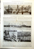 Old Print Revenge Armada Day Deep Water Dock Immingham Emp Mutsuhito 1912 20th