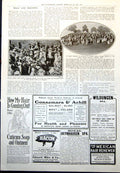 Old Print King Queen Princess Mary Guests Garden Party Windsor Train 1912 20th