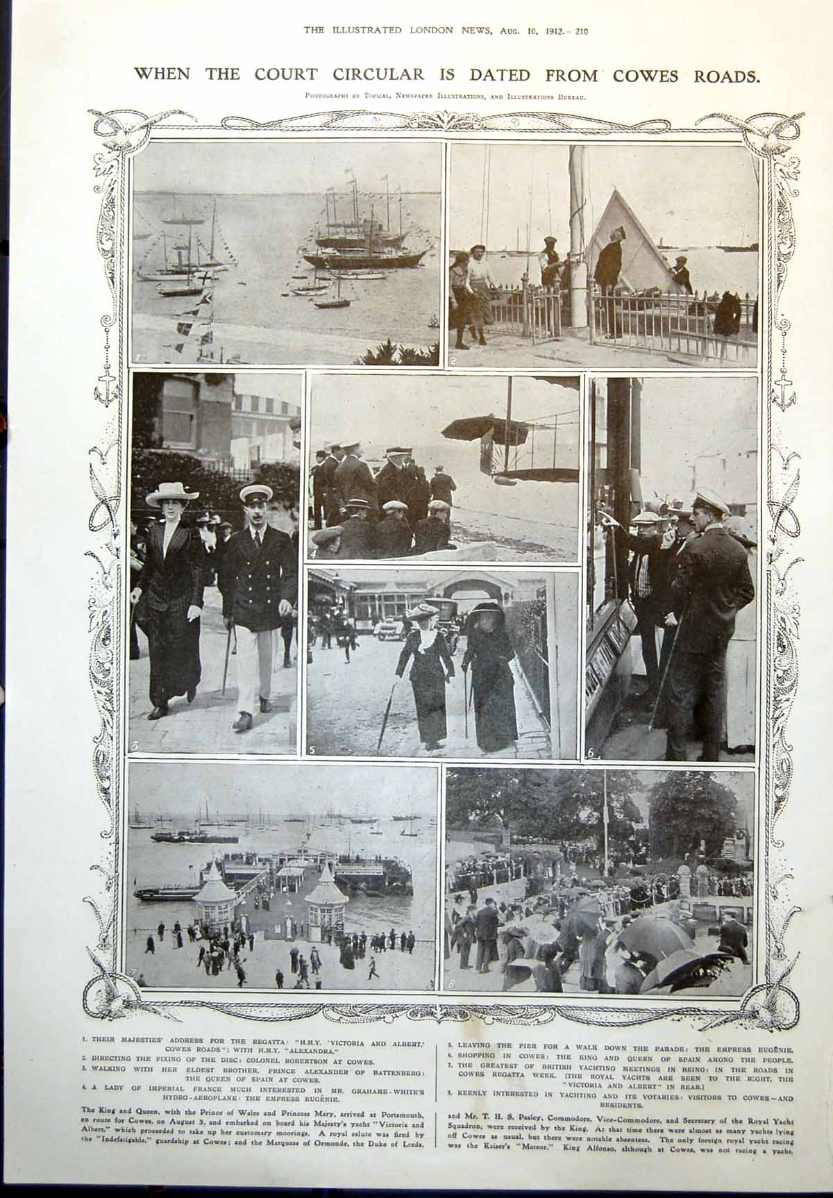Old Cowes King Queen Prince Wales Princess Mary Gamba Hut Mt Blanc1912 20th