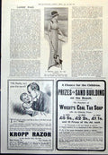 Antique Old Print Morning Gown Country Kropp Razor Wrights Coal Tar Soap 1912