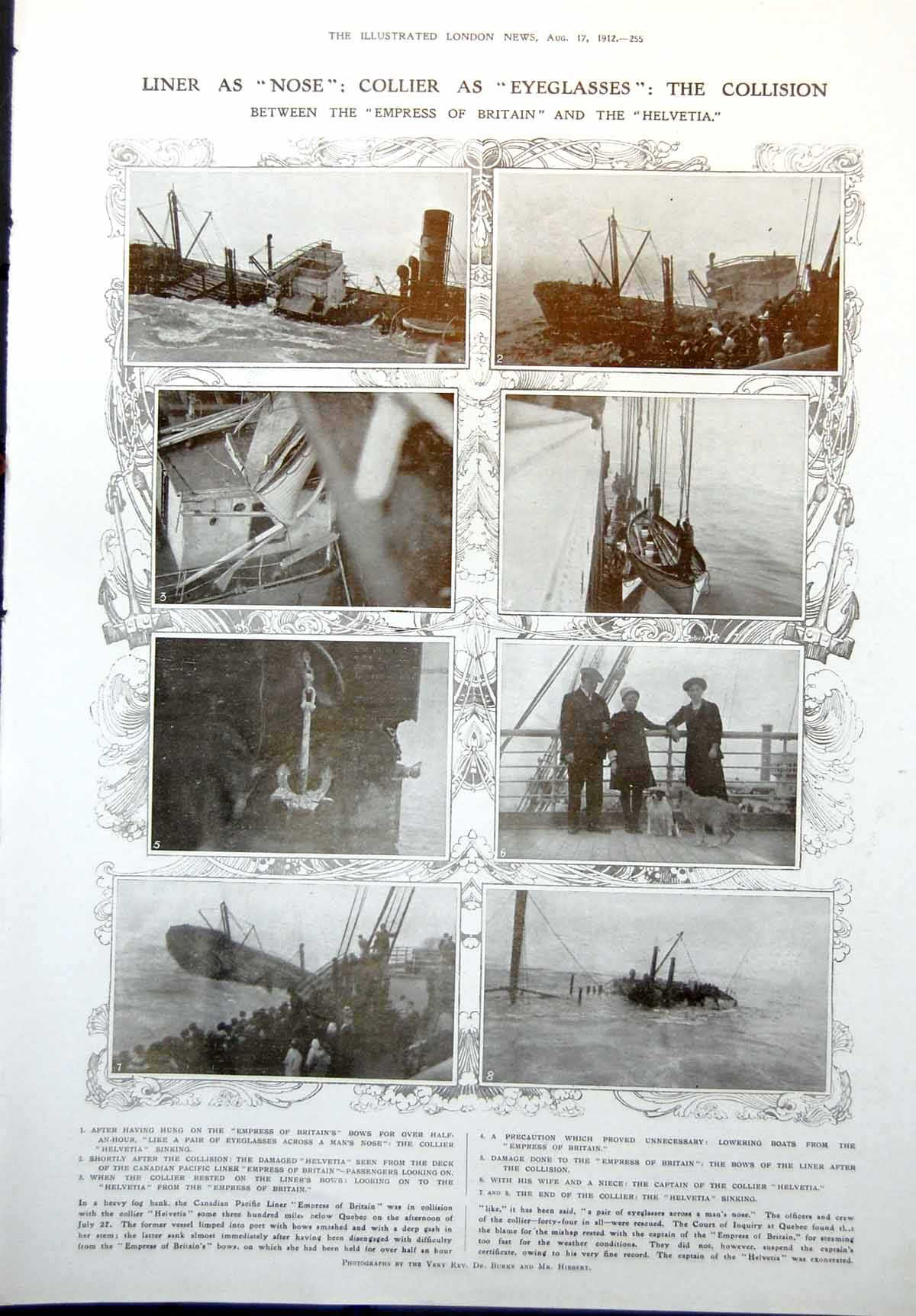 Old Collision Empress Britain Helvetia Gibraltar Moorish Castle 1912 20th