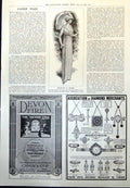 Old Print Simplicity Dress Muslin Devon Fire Assoc Diamond Merchants 1912 20th