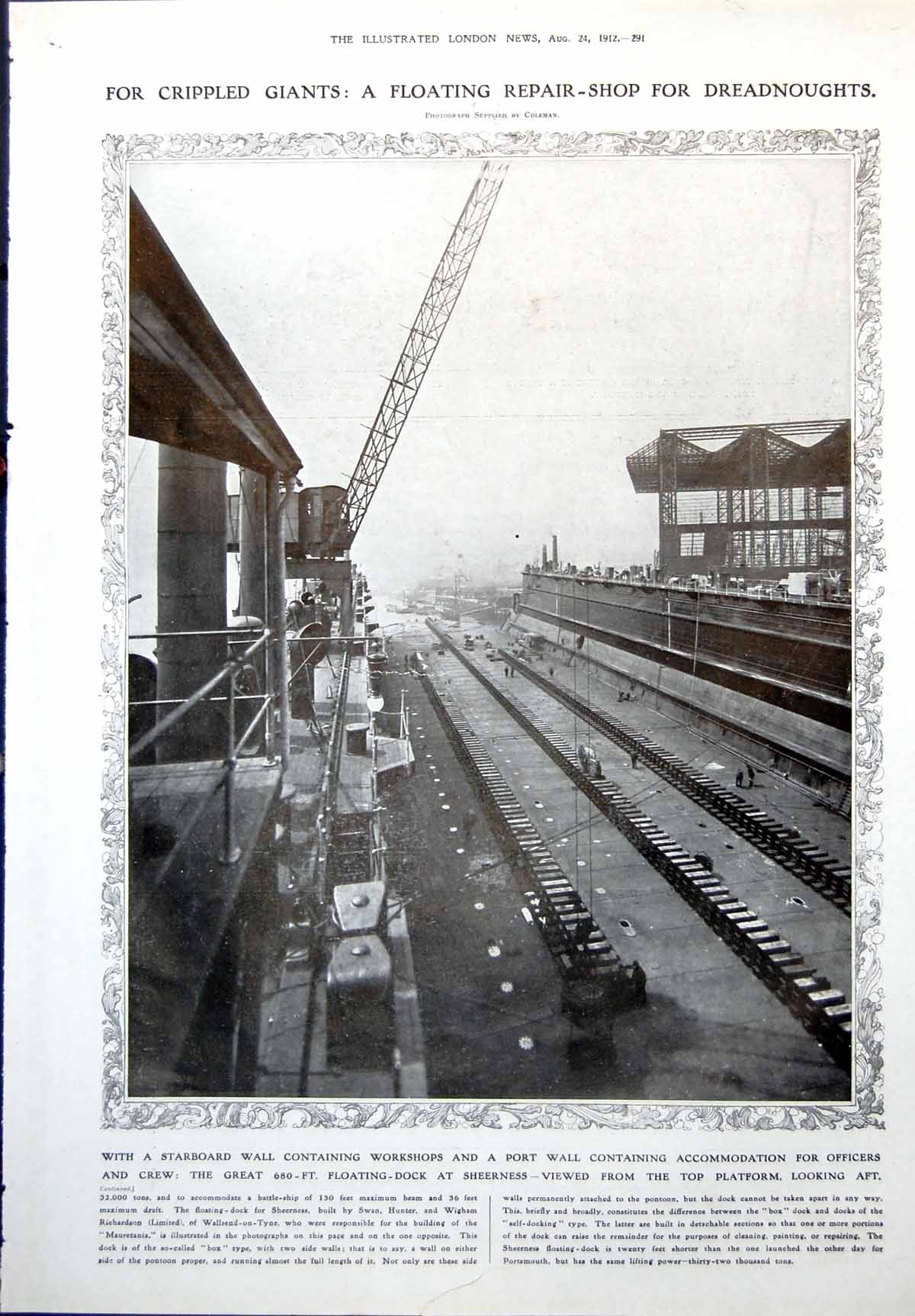 Old Floating Dock Sheerness Albanian Rebels Free Sultan Abdul Hamid 1912 20th