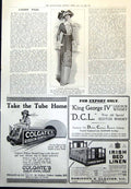 Old Print Seaside Frock Colgates Dental Cream King George 1V Whisky 1912