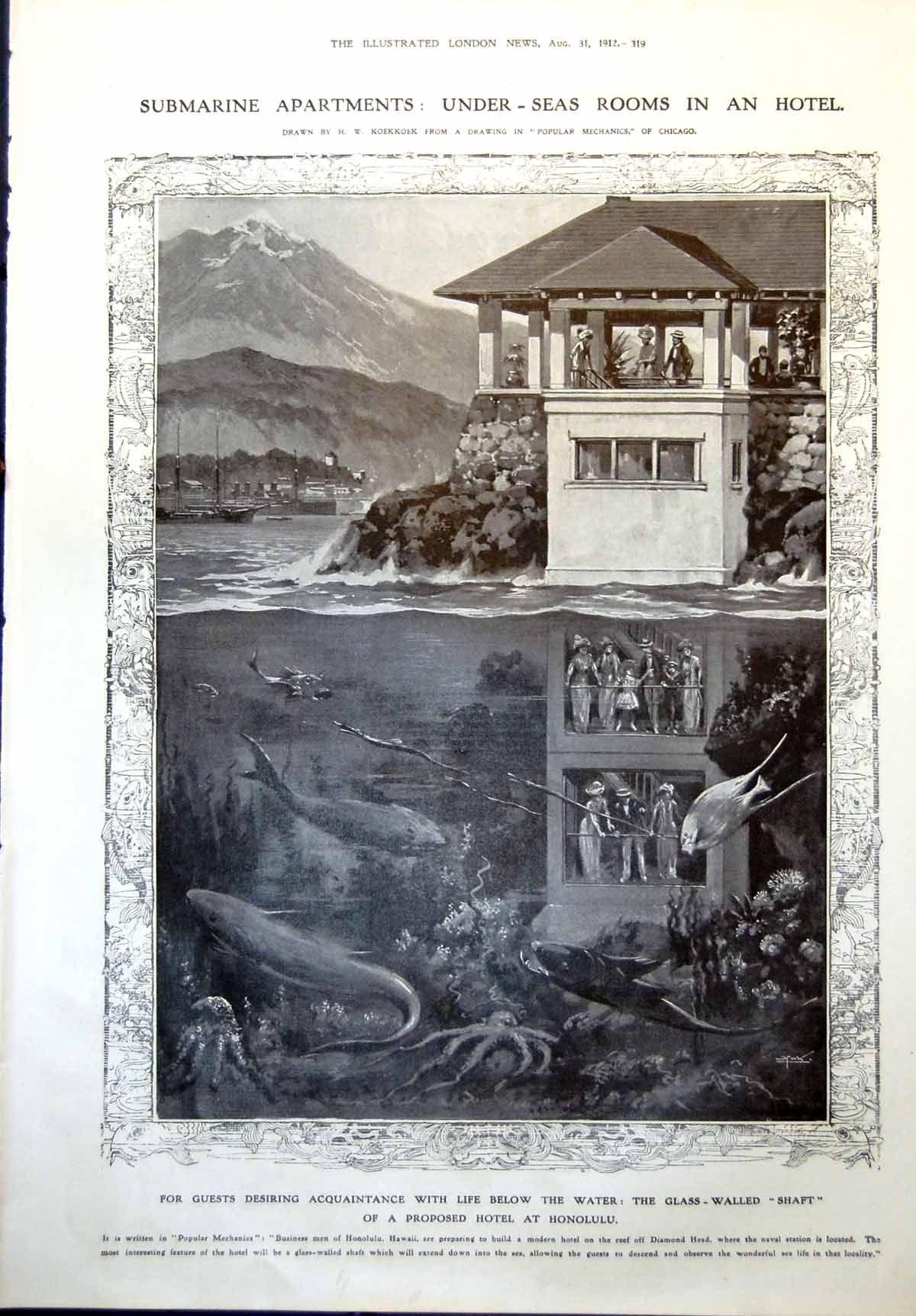 Old Under Sea Rooms Hotel Honolulu New Flowers Nigeria P Talbot 1912 20th