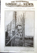 Antique Print Bamboo Fence Aoyama Parade Ground Funeral Emperor Japan 1912 20th