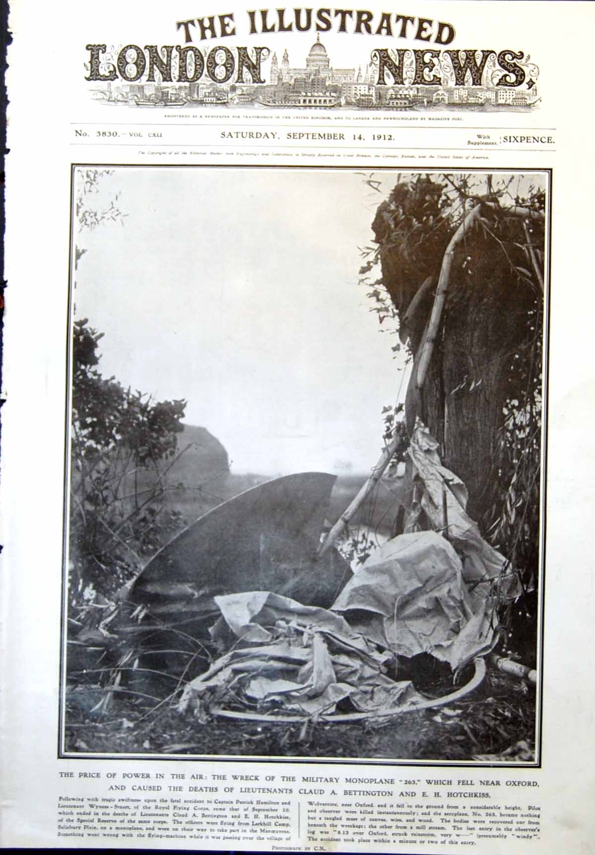 Old Wreck Monoplane 263 Killed Lieuts Claud Bettington E Hotchkiss 1912