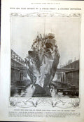 Antique Print Crumpled Bows Damaged Vixen South India Temple Srirangam 1912