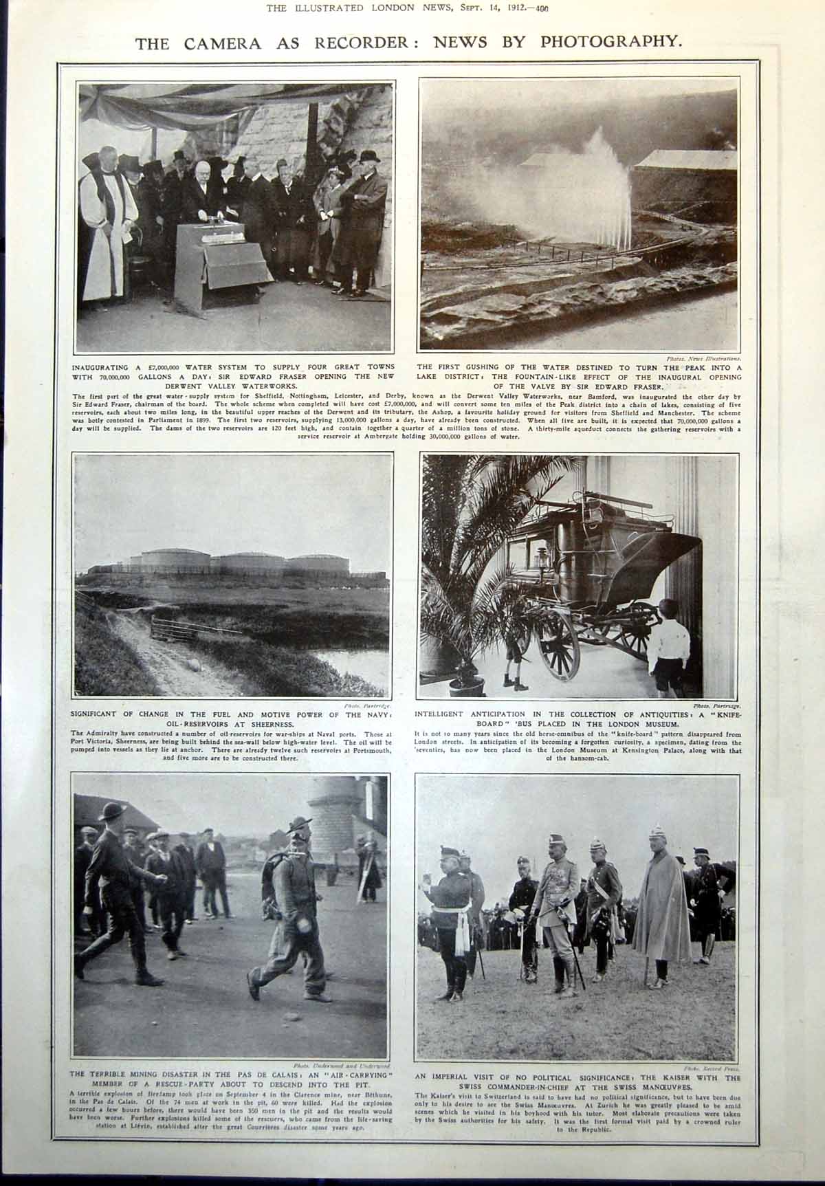 Old Sir Edward Fraser Derwent Water Works Mining Disaster Pas Calais1912 20th
