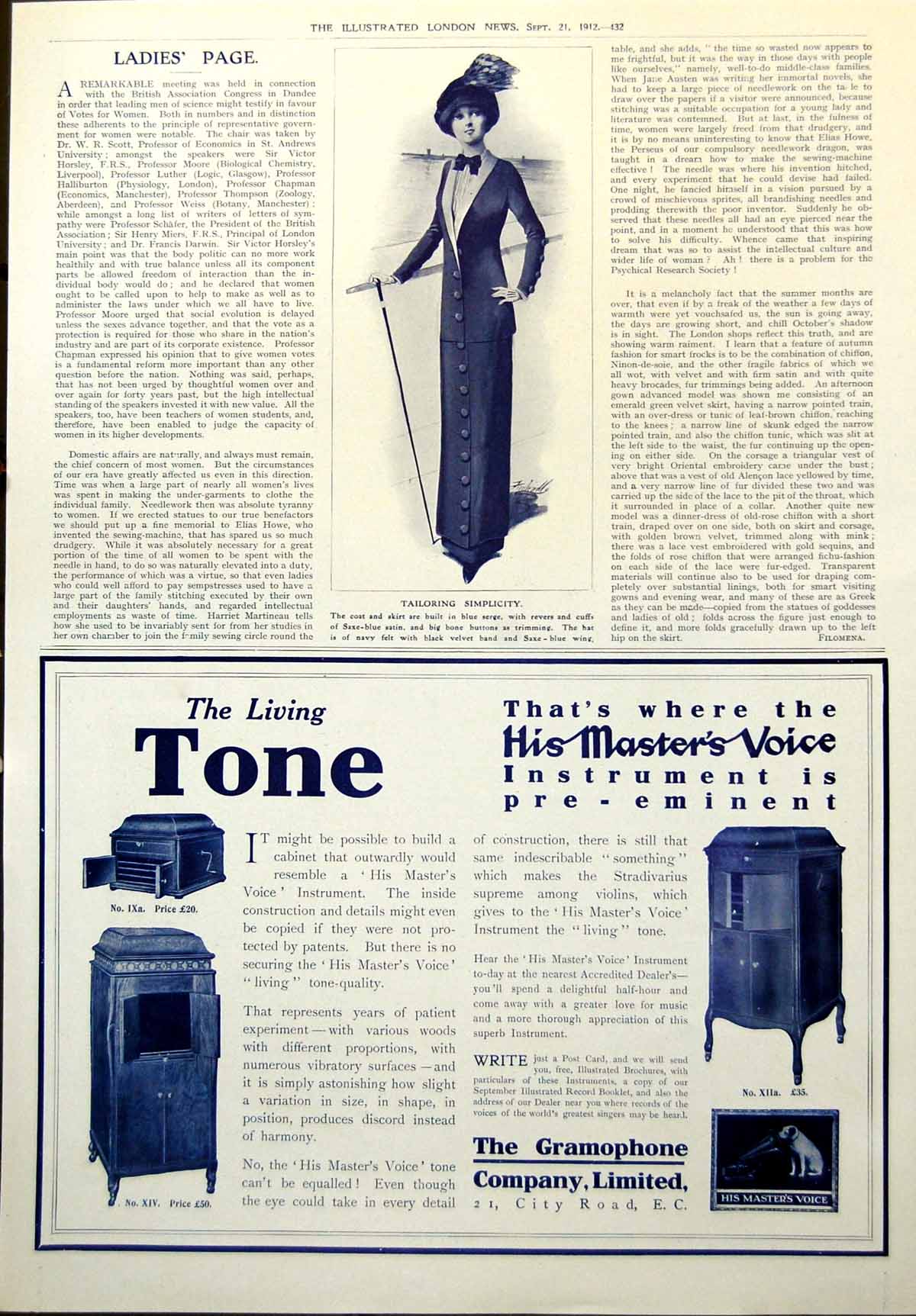 Old Coat Skirt His Masters Voice Musical Instrument Gramophone Co 1912 20th