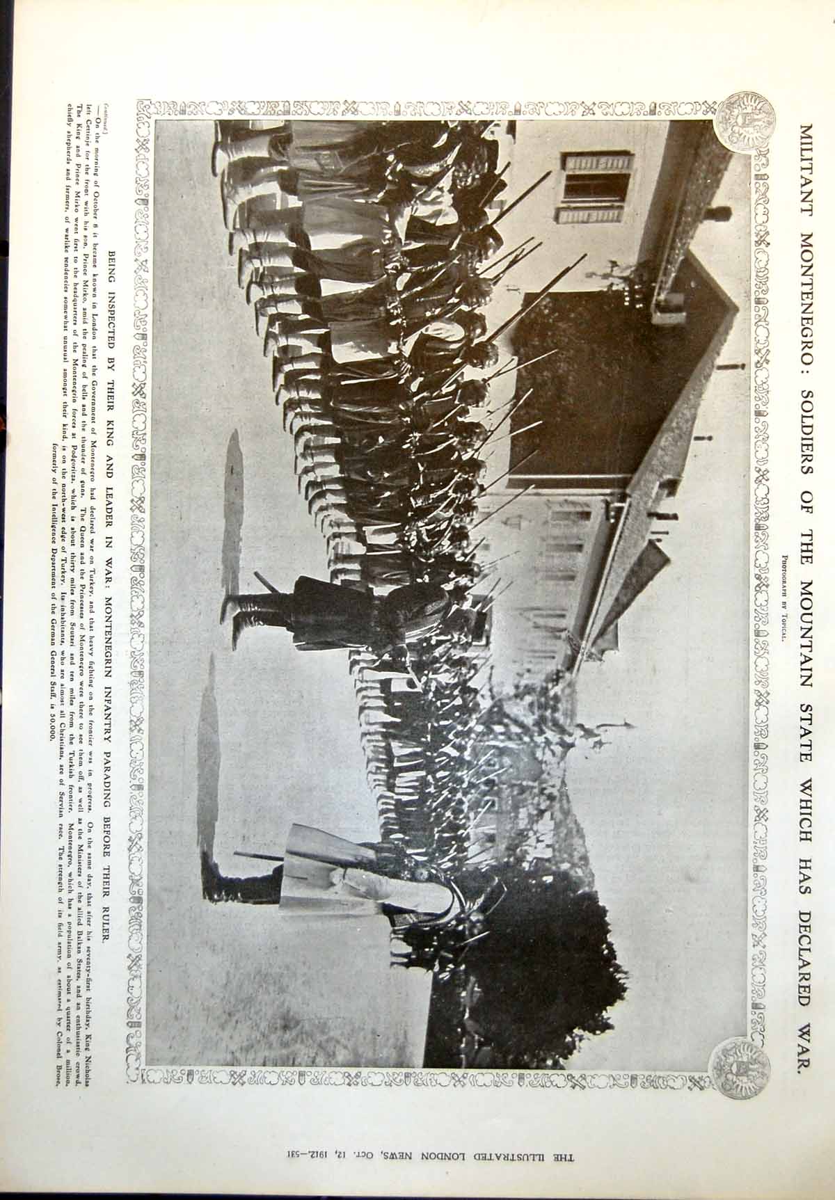 Old Montenegrin Infantry Parade King Lord Mountgarret Col W Loch 1912 20th