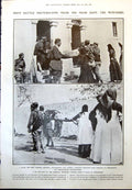 Old Print Fighting Montenegro Turkey Wounded Gen Vukotitch Abdulah Pasha