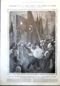 Antique Print March Favour War Constantinople Training Turkish Siers 1912 20th